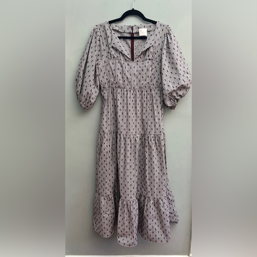 cinq a sept Mauve Printed Maxi Dress with Black Motif
